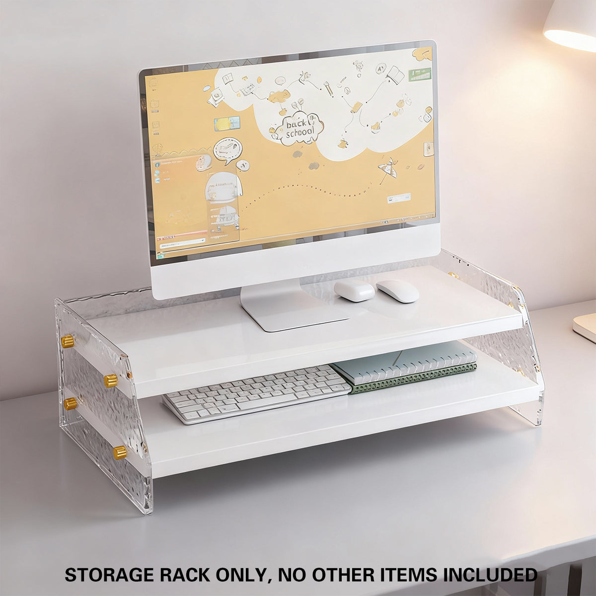Acrylic Double-Layer Desktop Organiser for Monitor