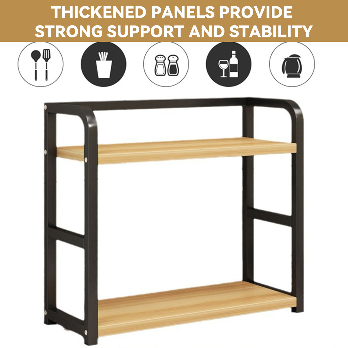 2-Tier Kitchen Storage Rack Countertop Organization