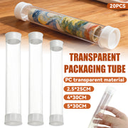 20pcs Clear Plastic Packaging Tubes for Artwork