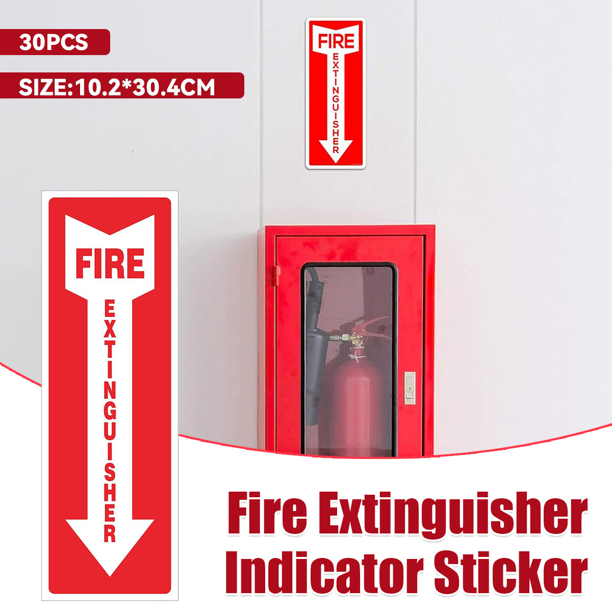 30 Pcs Fire Extinguisher Indicator Stickers