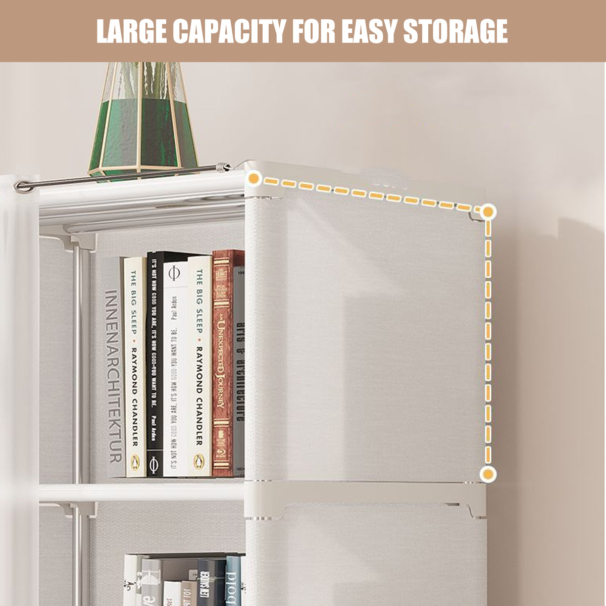 Versatile Bookshelf Storage Rack with Dust Proof Curtain