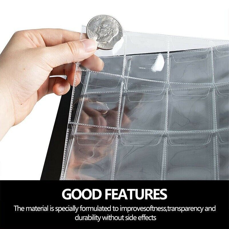 480 Pocket Coin Collection Album Book with Clear Storage Pages