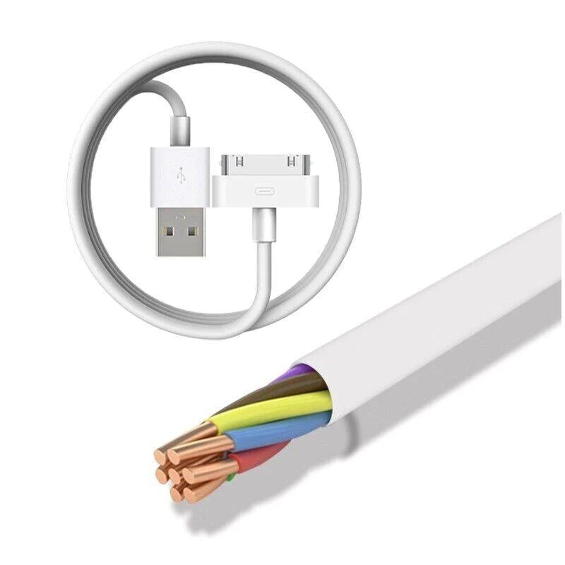 1 Meter USB Data Charger Cable for iPhone 4 4S iPod iPad White