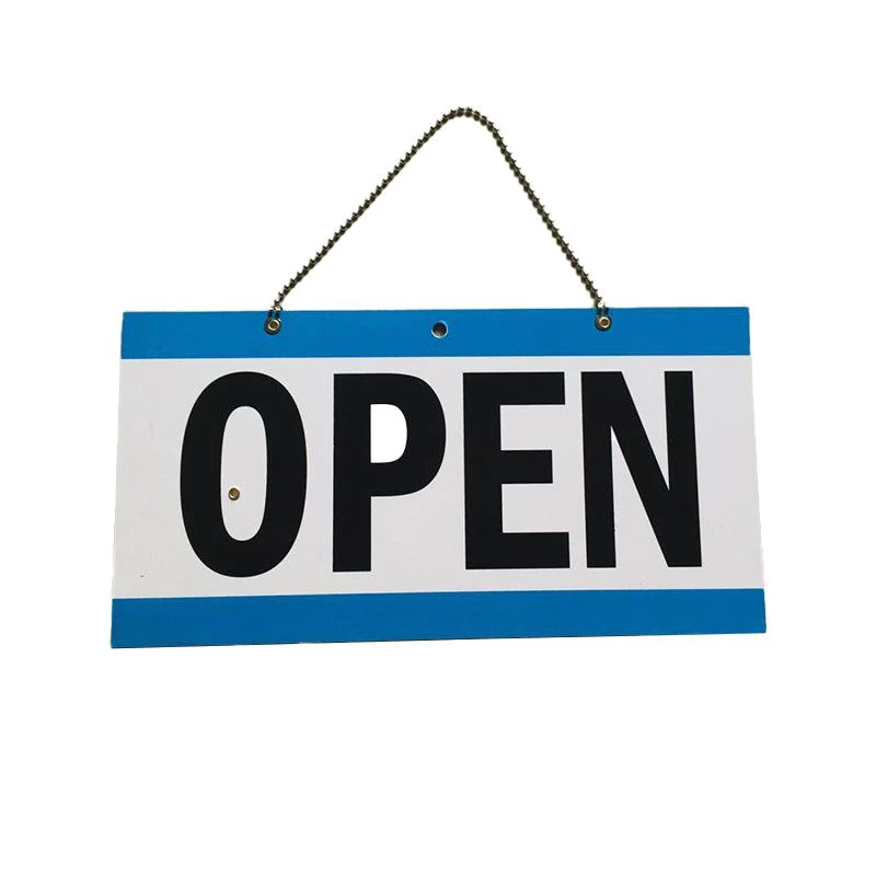 Open Closed Door Sign with Return Clock for Shops