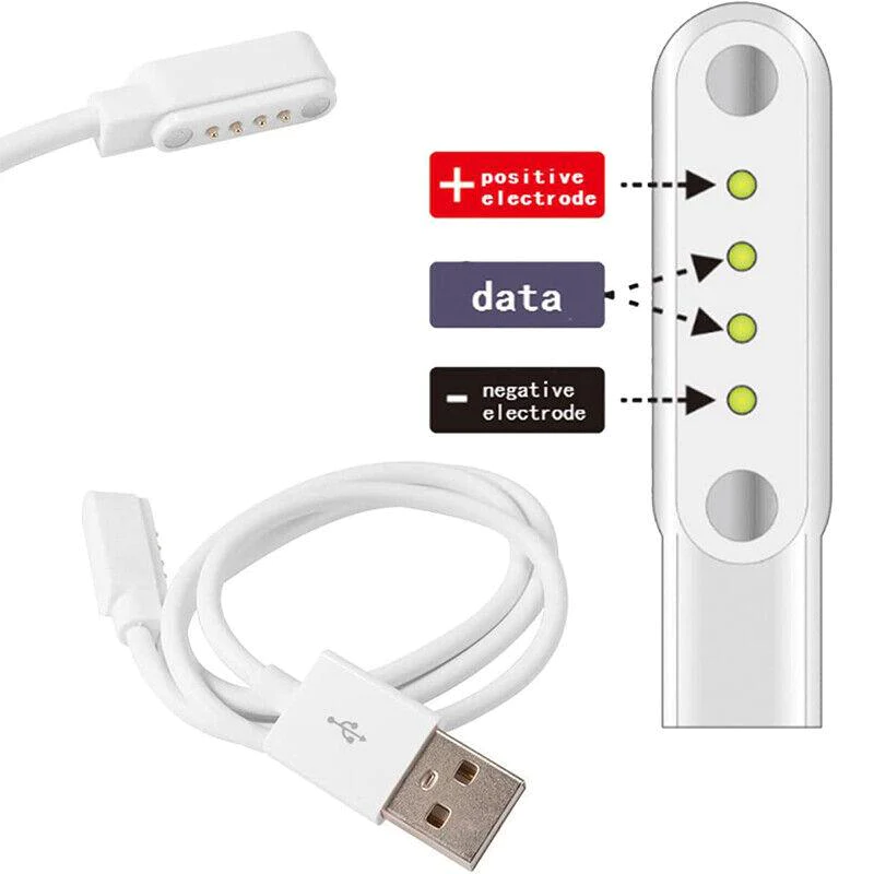Universal Smart Watch Magnetic Charging Cable 4-Pin