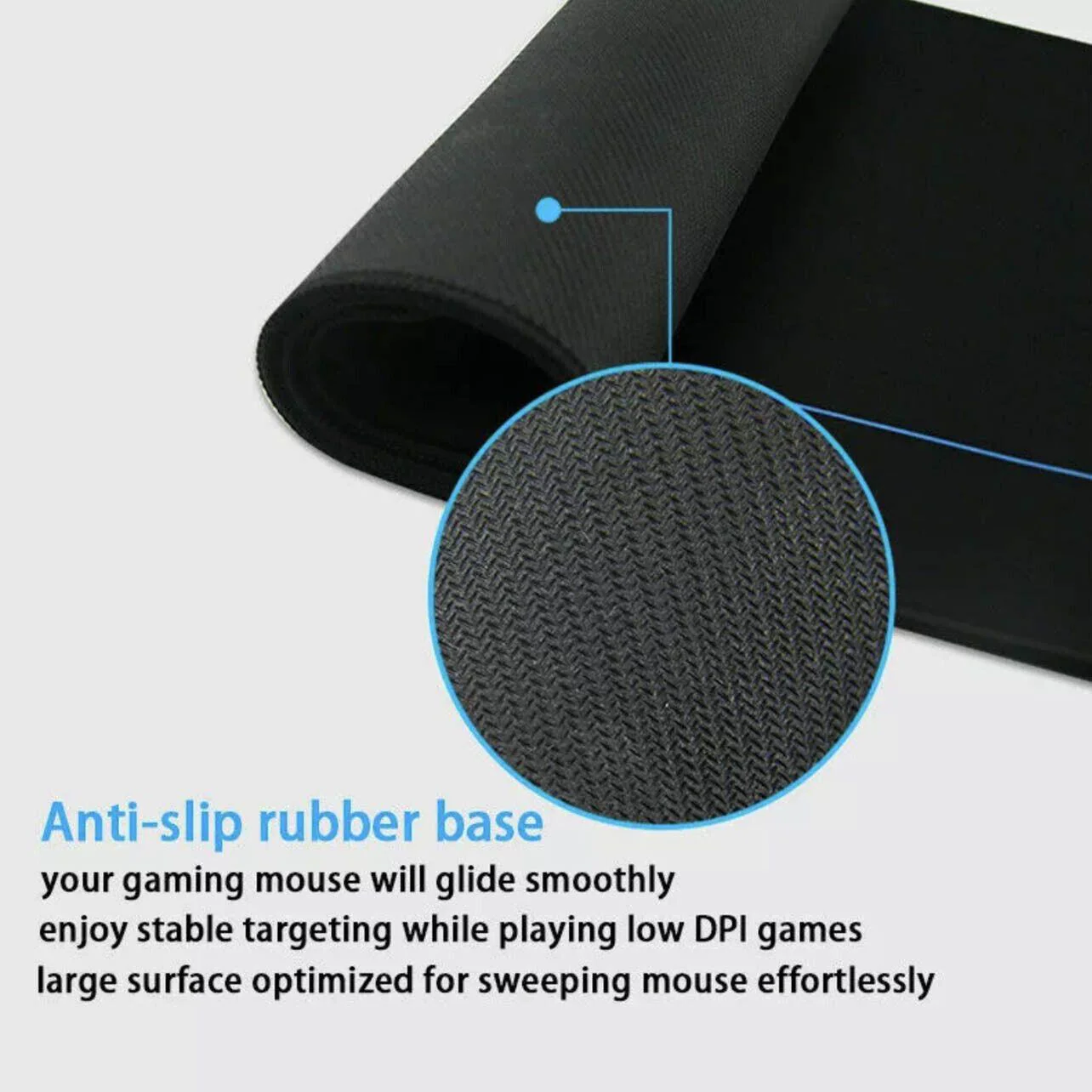 Logitech Gaming Mouse Pad Non-Slip Soft Cloth Black Rubber Base
