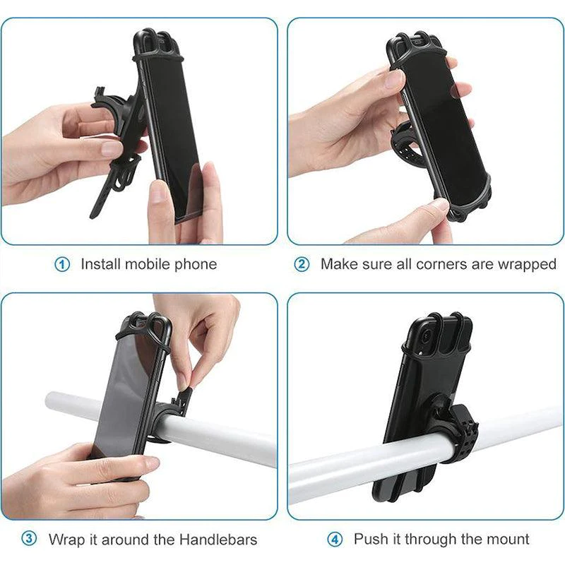 Silicone Bike Phone Mount with 360 Rotation