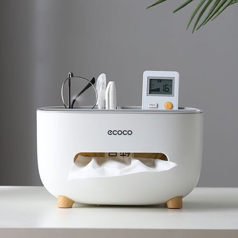 Tissue Box Cover with Storage for Home and Car