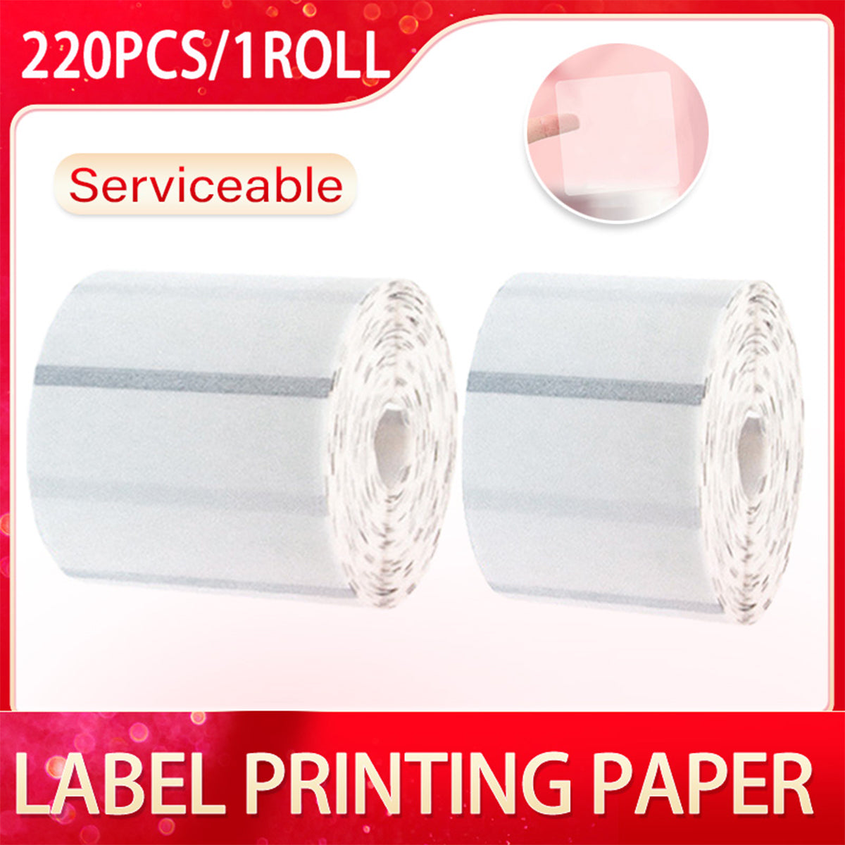 1 Roll Transparent Label Printer Paper Waterproof Name Stickers