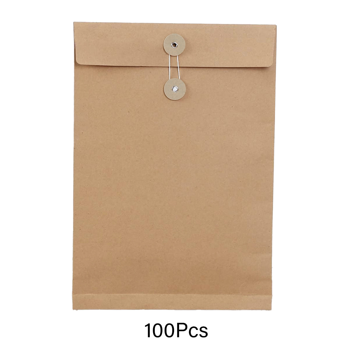 100 Pcs Kraft Paper File Bags with String-Tie Closure