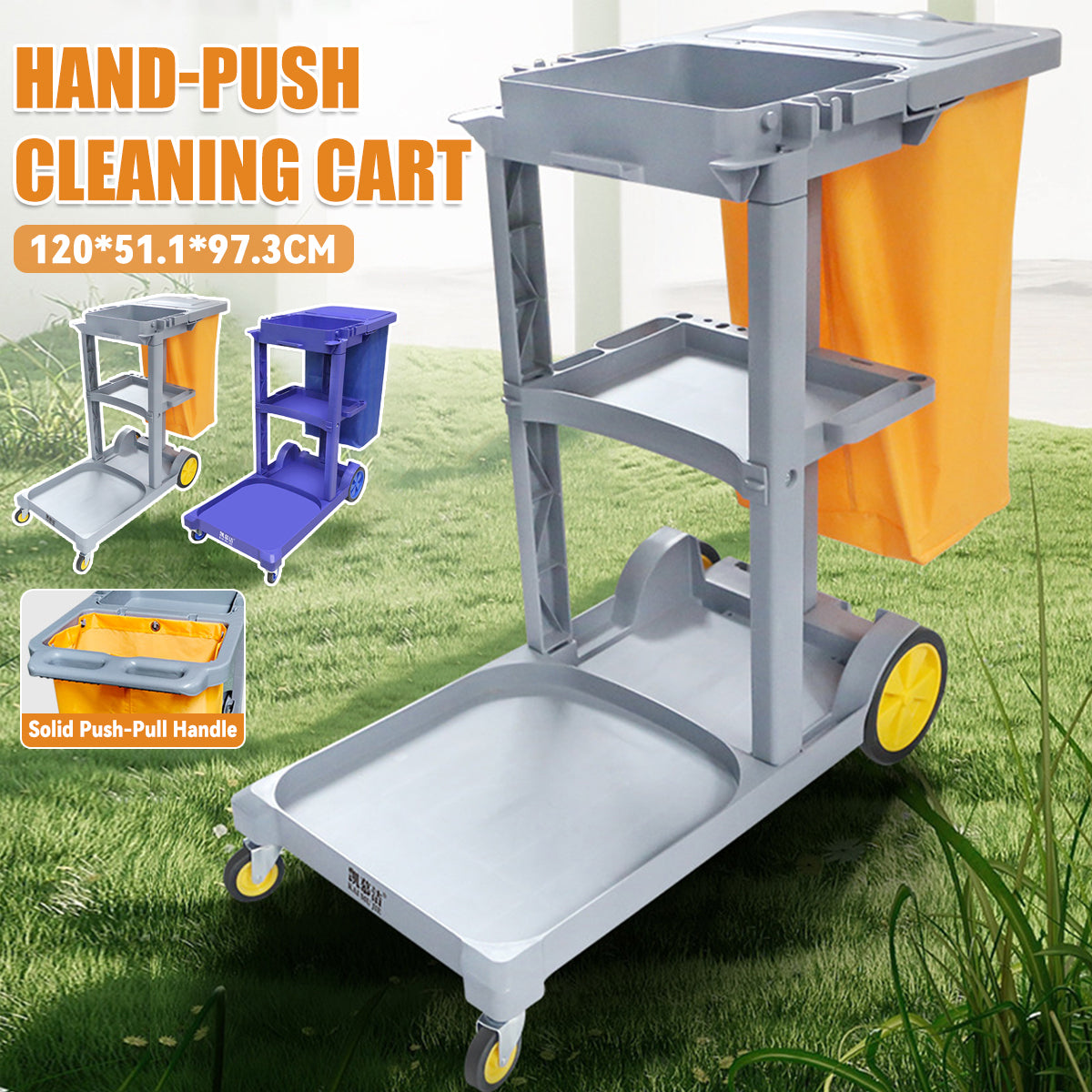 Multi-Function Hand-Push Cleaning Trolley Cart