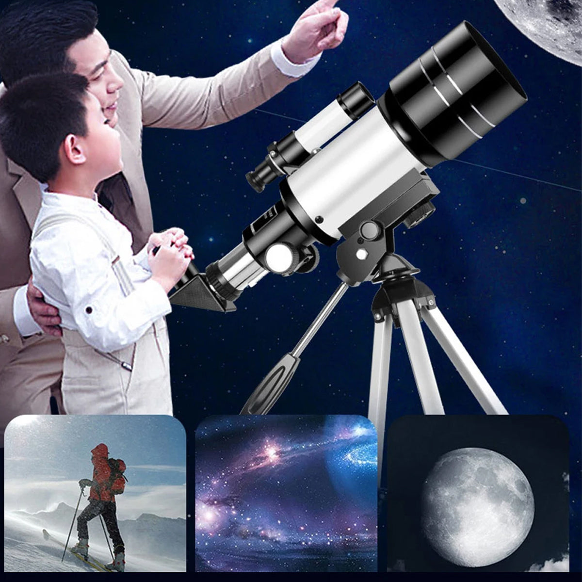 150x Astronomical Telescope with Tripod for Moon Viewing