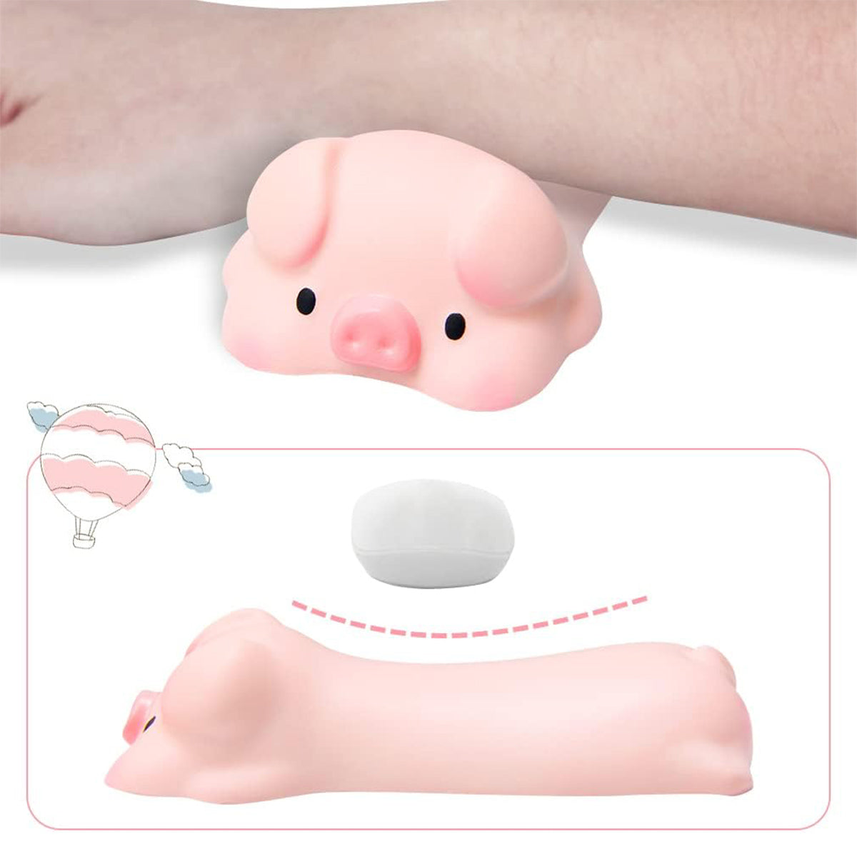 3 Pcs Mouse Wrist Rest Pads Memory Foam Cute Cat Pig Rabbit