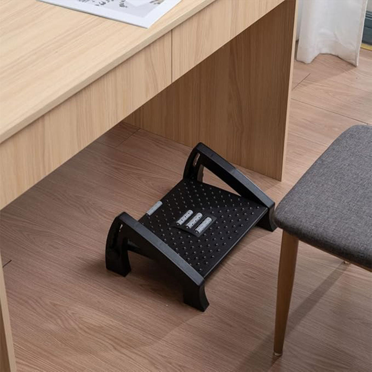 Office Foot Rest Stool Adjustable Pedal with Massage Support