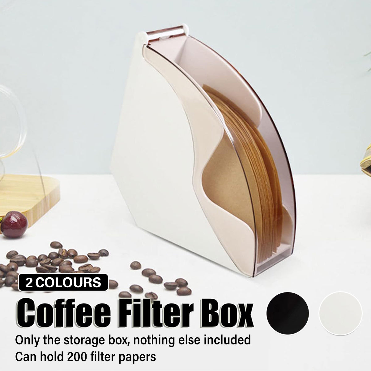 Fan Shaped Coffee Filter Storage Box Dustproof Acrylic