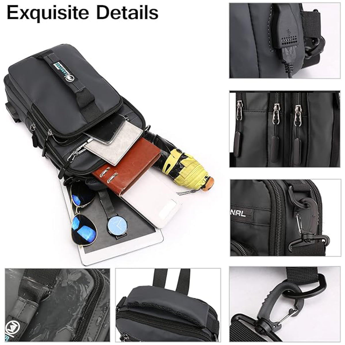 Multi-Function Shoulder Bag with USB Charging Port