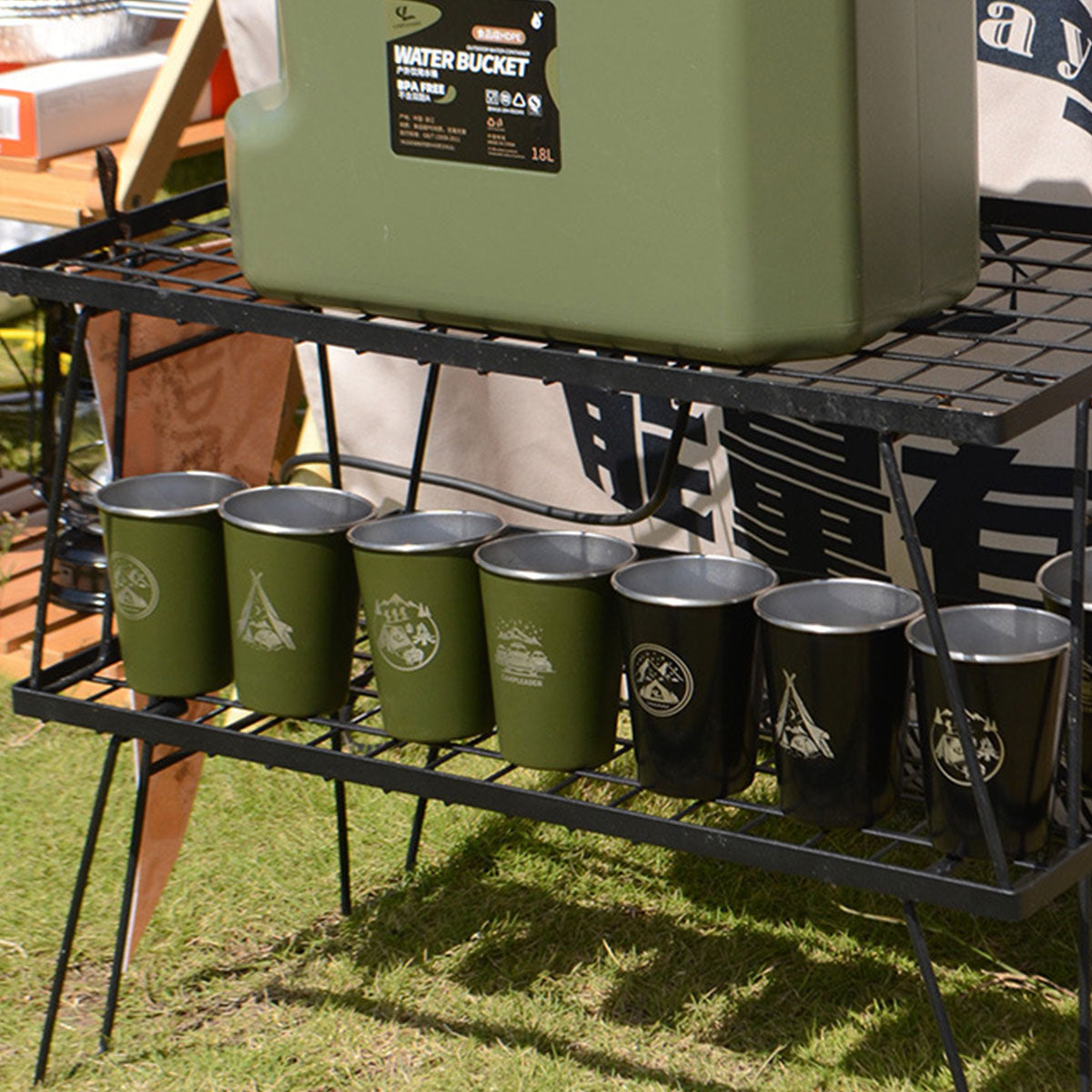 Set of 4 Outdoor 304 Stainless Steel Cups with Bag