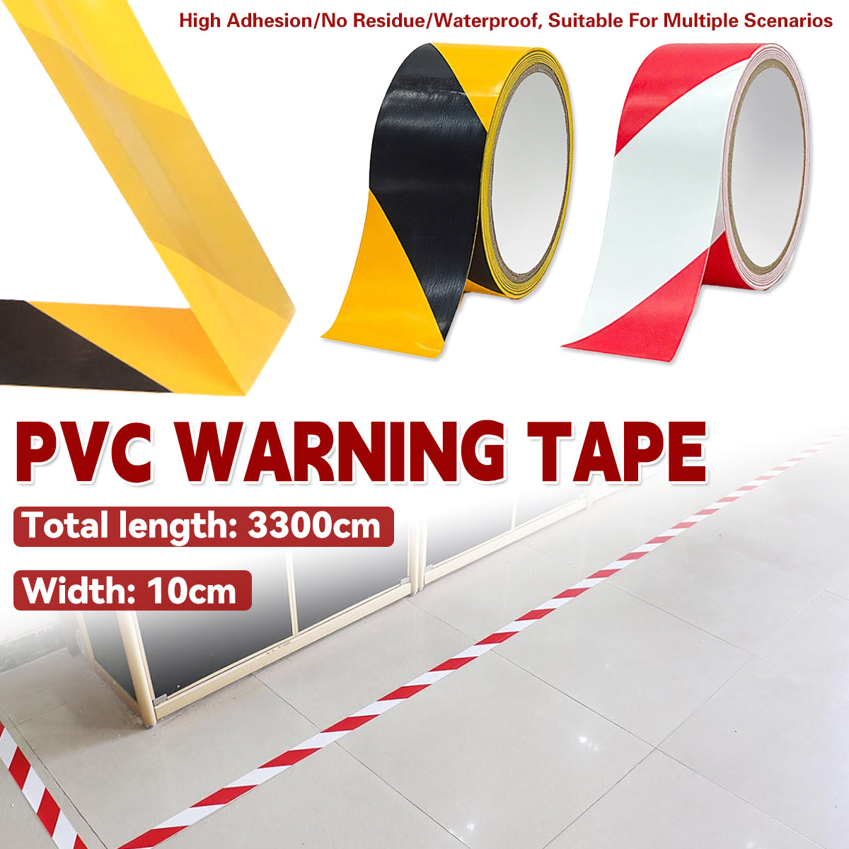 PVC Warning Tape 10cm x 33m for Floor Marking