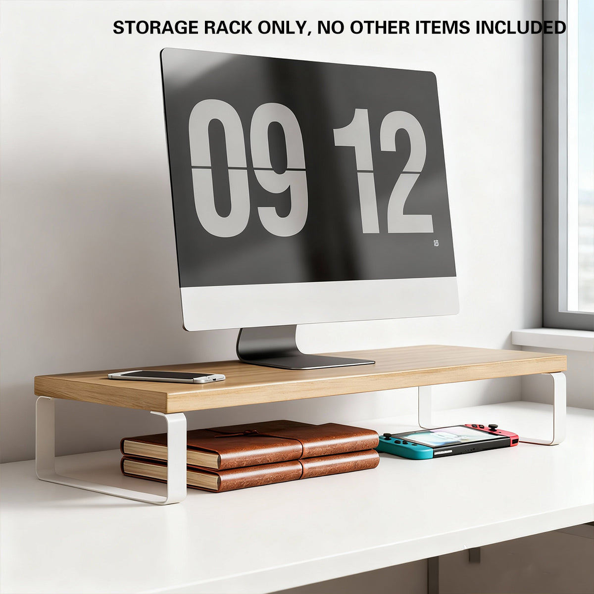Monitor Stand Riser with Under-Shelf Storage