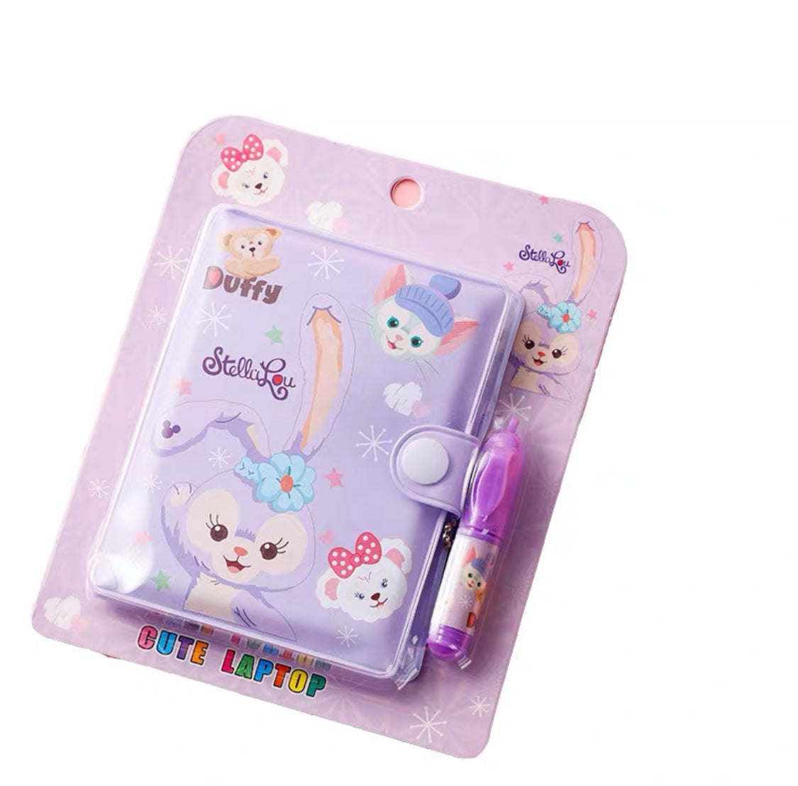 Mini Thin Notebook with Pen Cute Pattern Kid Stationery