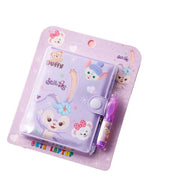 Mini Thin Notebook with Pen Cute Pattern Kid Stationery