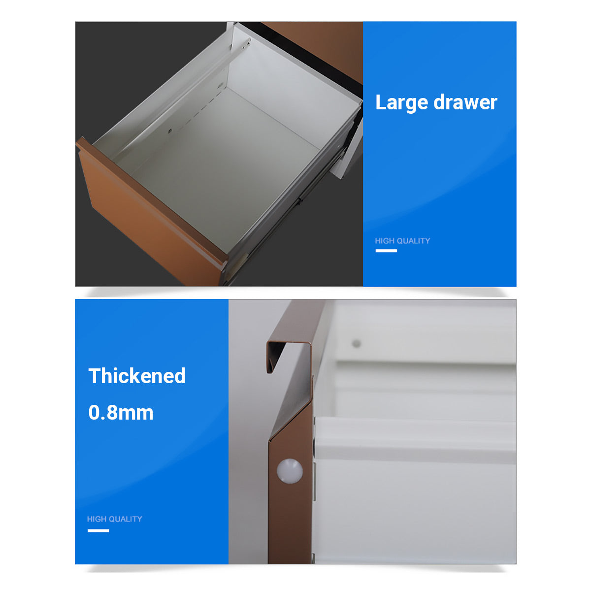 2 Drawer Lockable Steel File Cabinet for Office