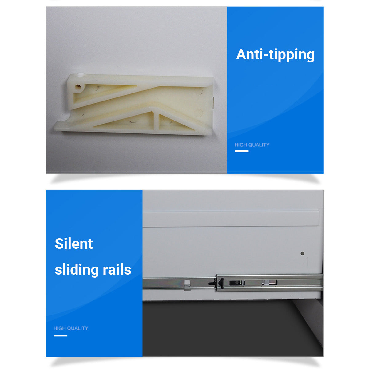 2 Drawer Lockable Steel File Cabinet for Office