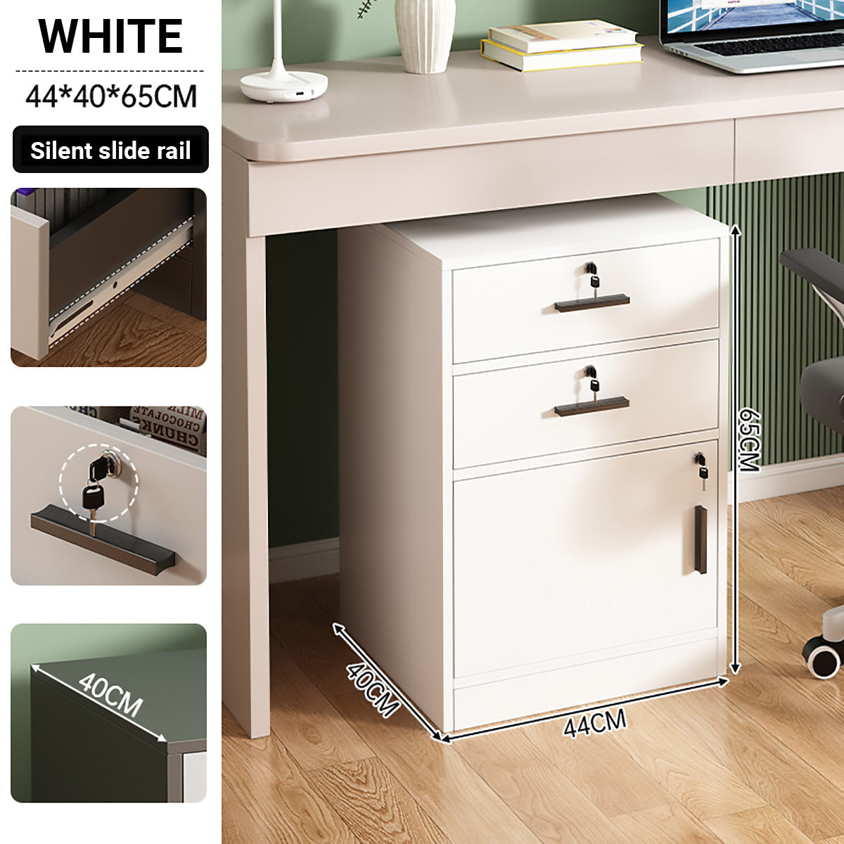 Vertical Steel 2 Drawer Lockable File Cabinet