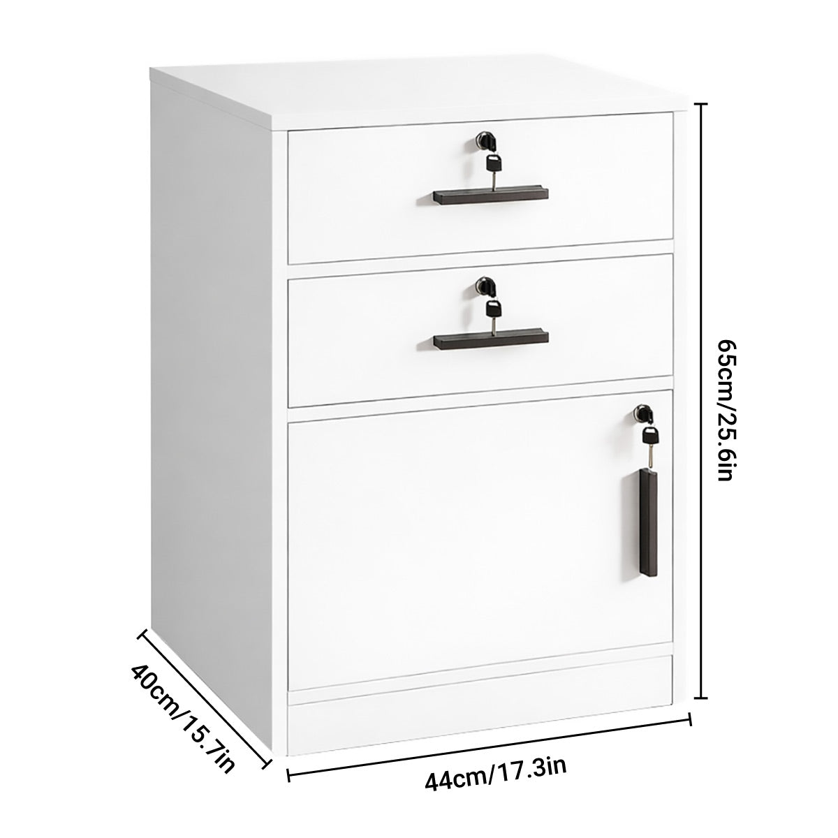 Vertical Steel 2 Drawer Lockable File Cabinet