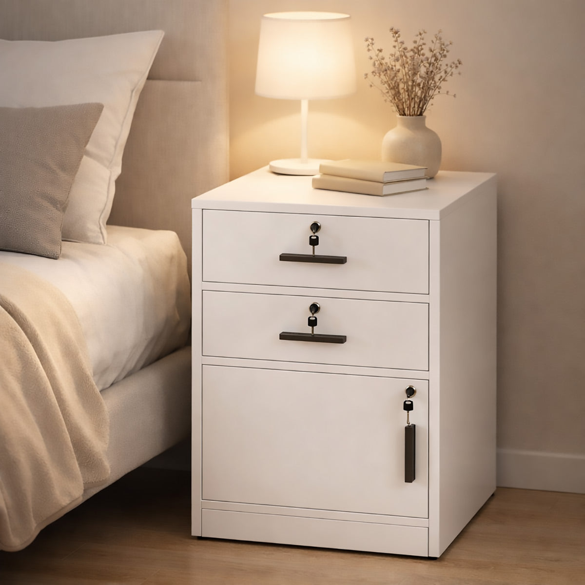 Vertical Steel 2 Drawer Lockable File Cabinet