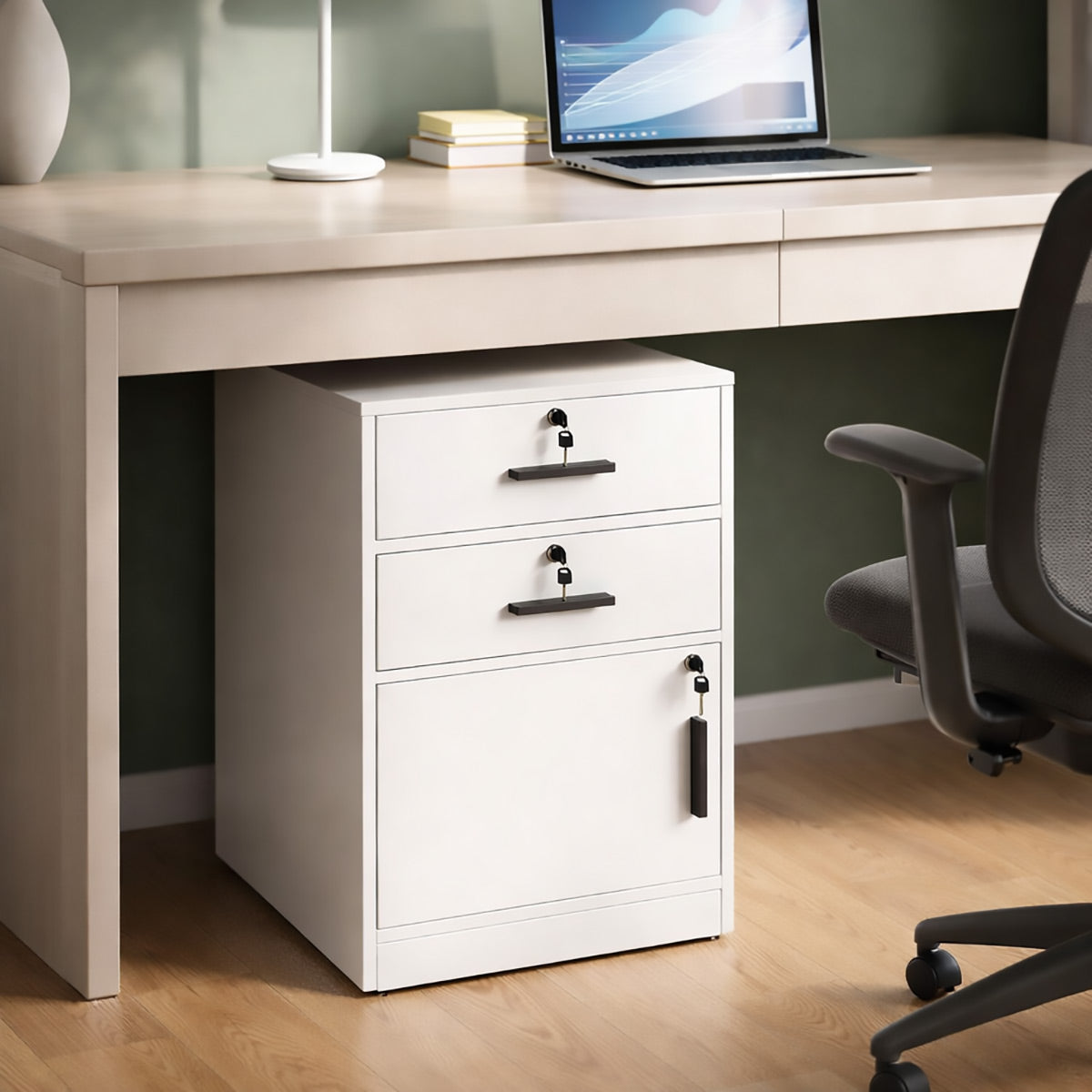 Vertical Steel 2 Drawer Lockable File Cabinet