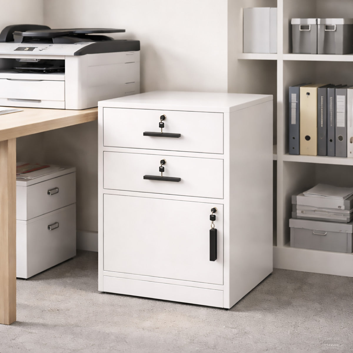 Vertical Steel 2 Drawer Lockable File Cabinet