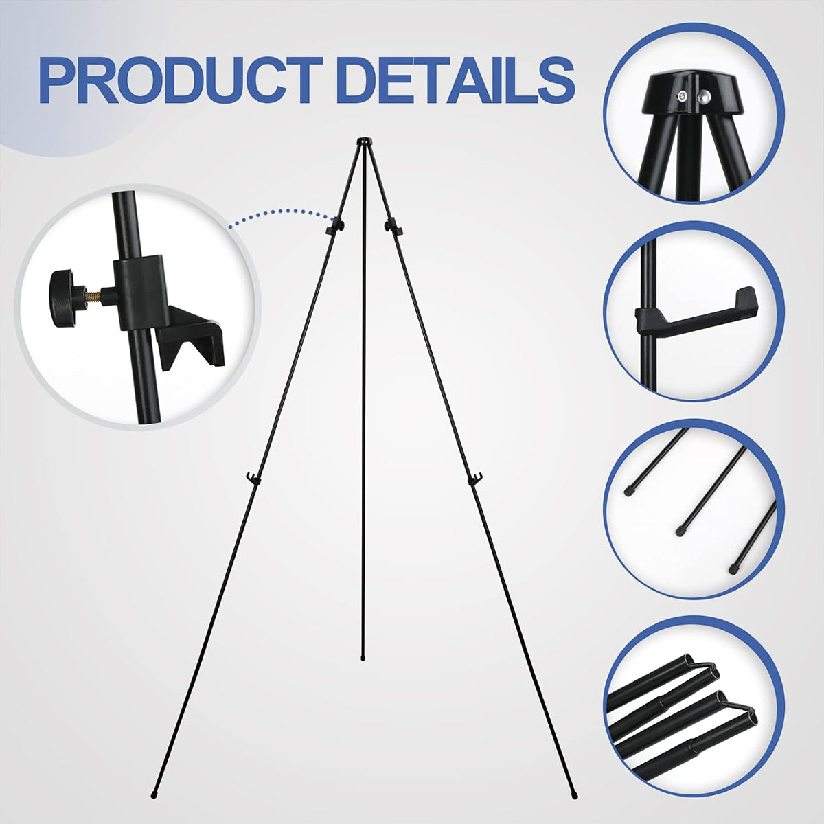Adjustable Folding Metal Tripod Easel High Stability Stand