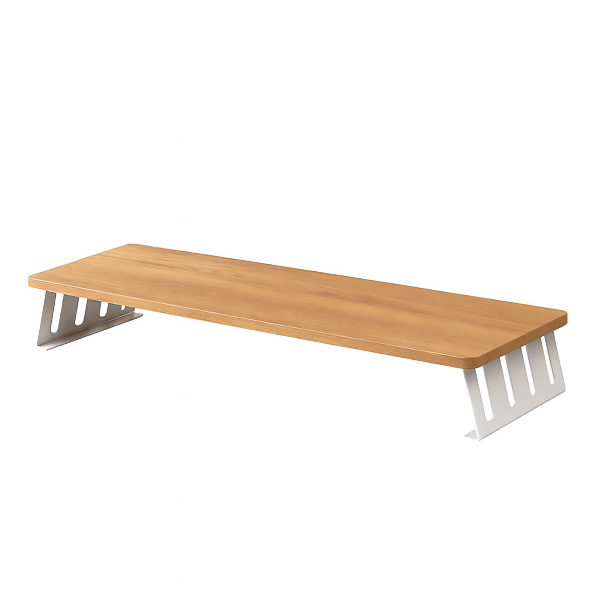 Monitor Riser Stand with Wood-Effect Top for Desk