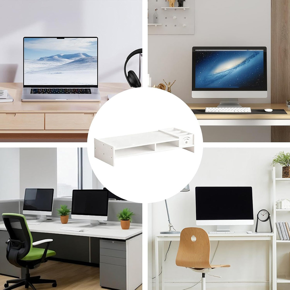 Multi-Function Monitor Riser Stand for Desk