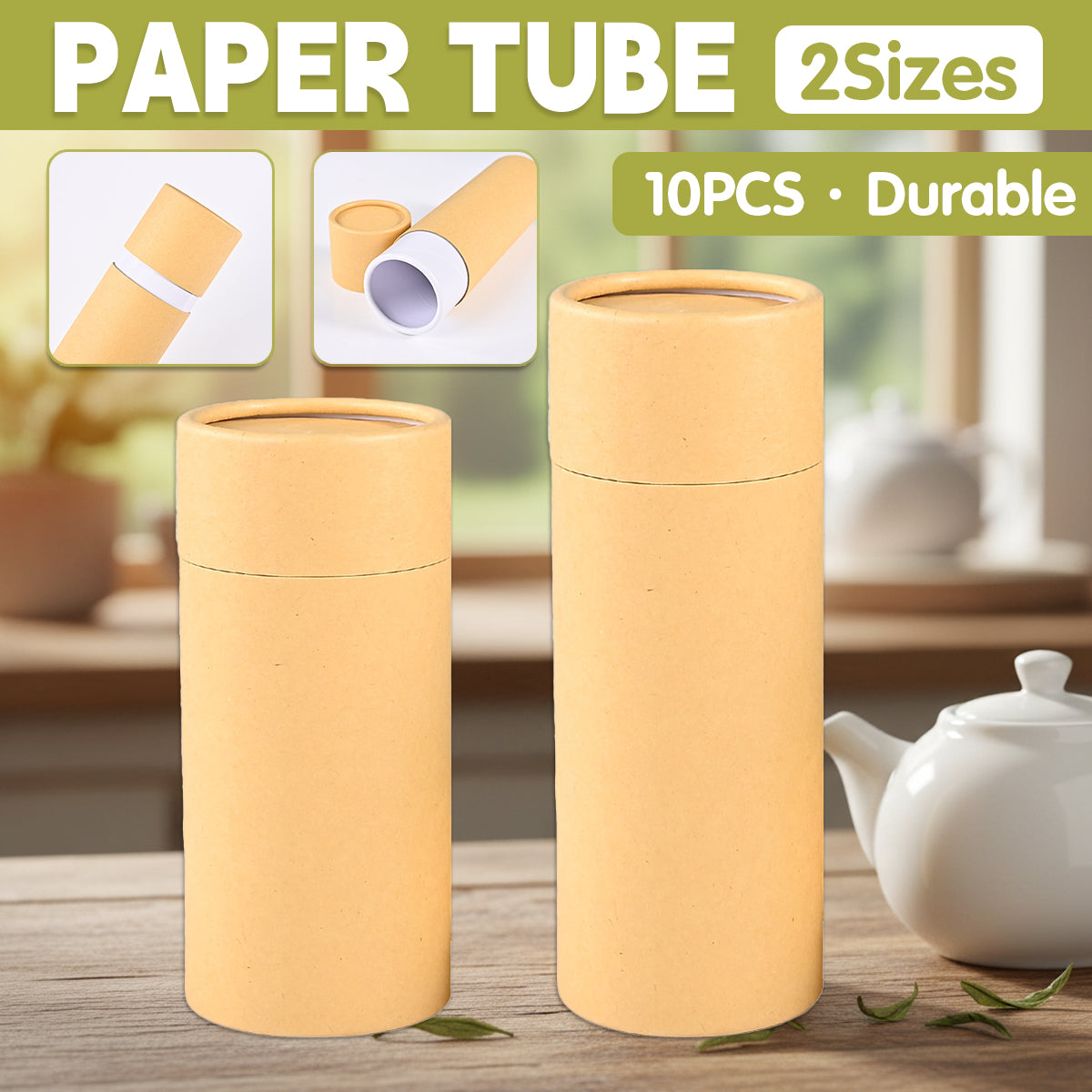 10pcs Kraft Paper Tubes for Crafts and Mailing