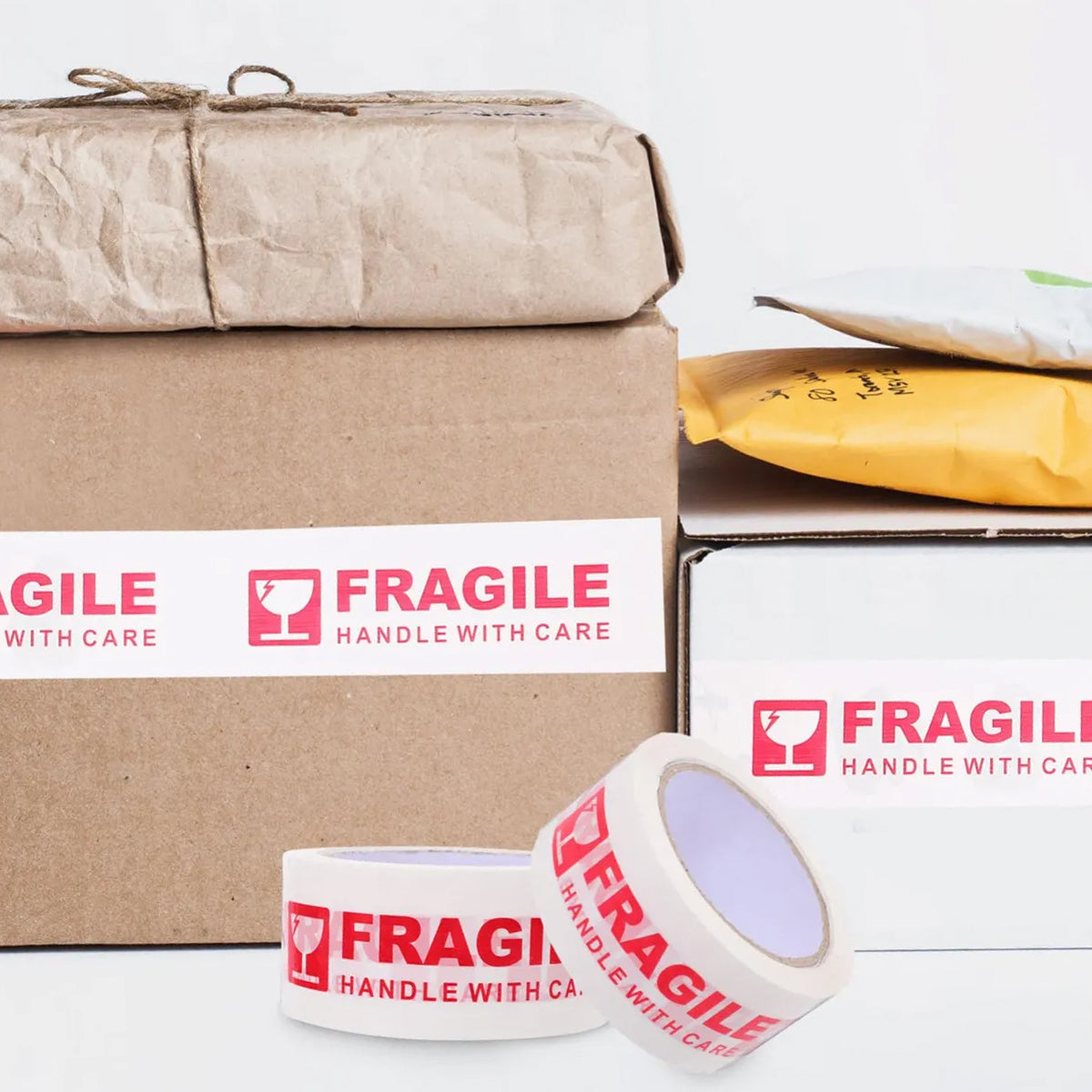 5 Rolls Fragile Warning Tape for Shipping Boxes