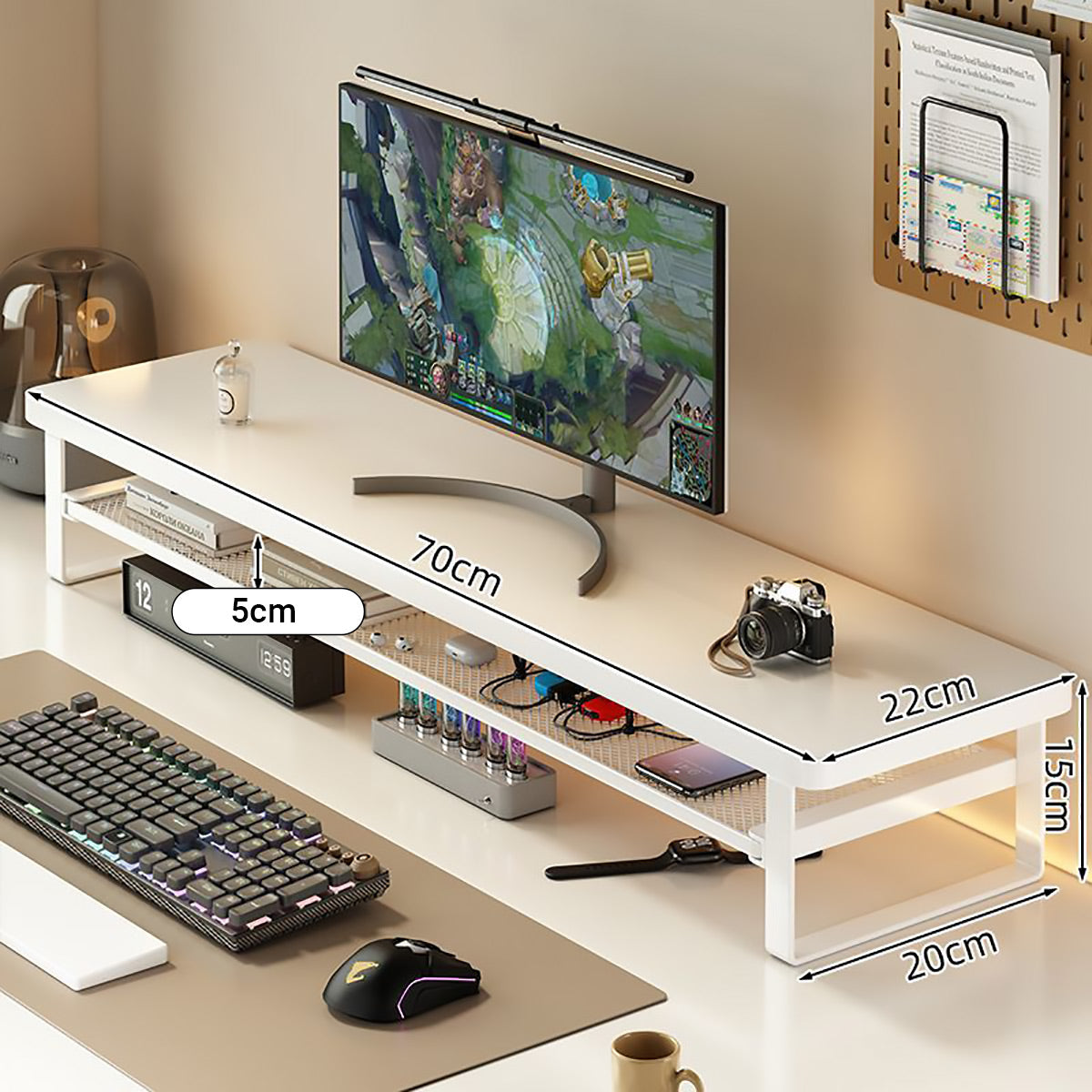 Monitor Riser Stand with Drawer for Home Office