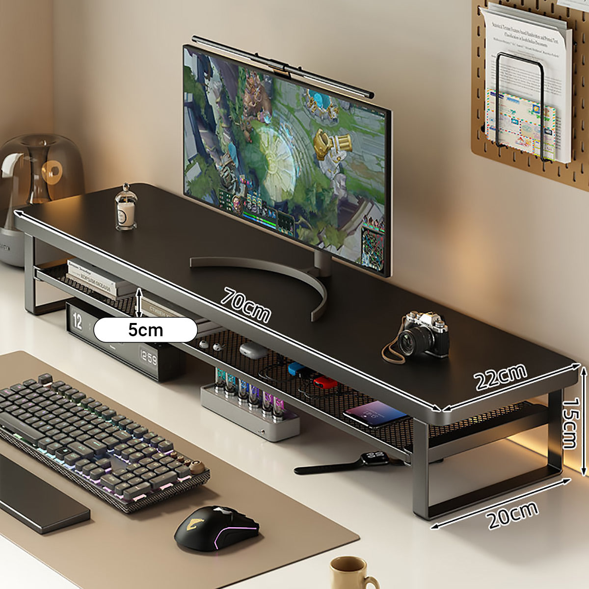 Monitor Riser Stand with Drawer for Home Office