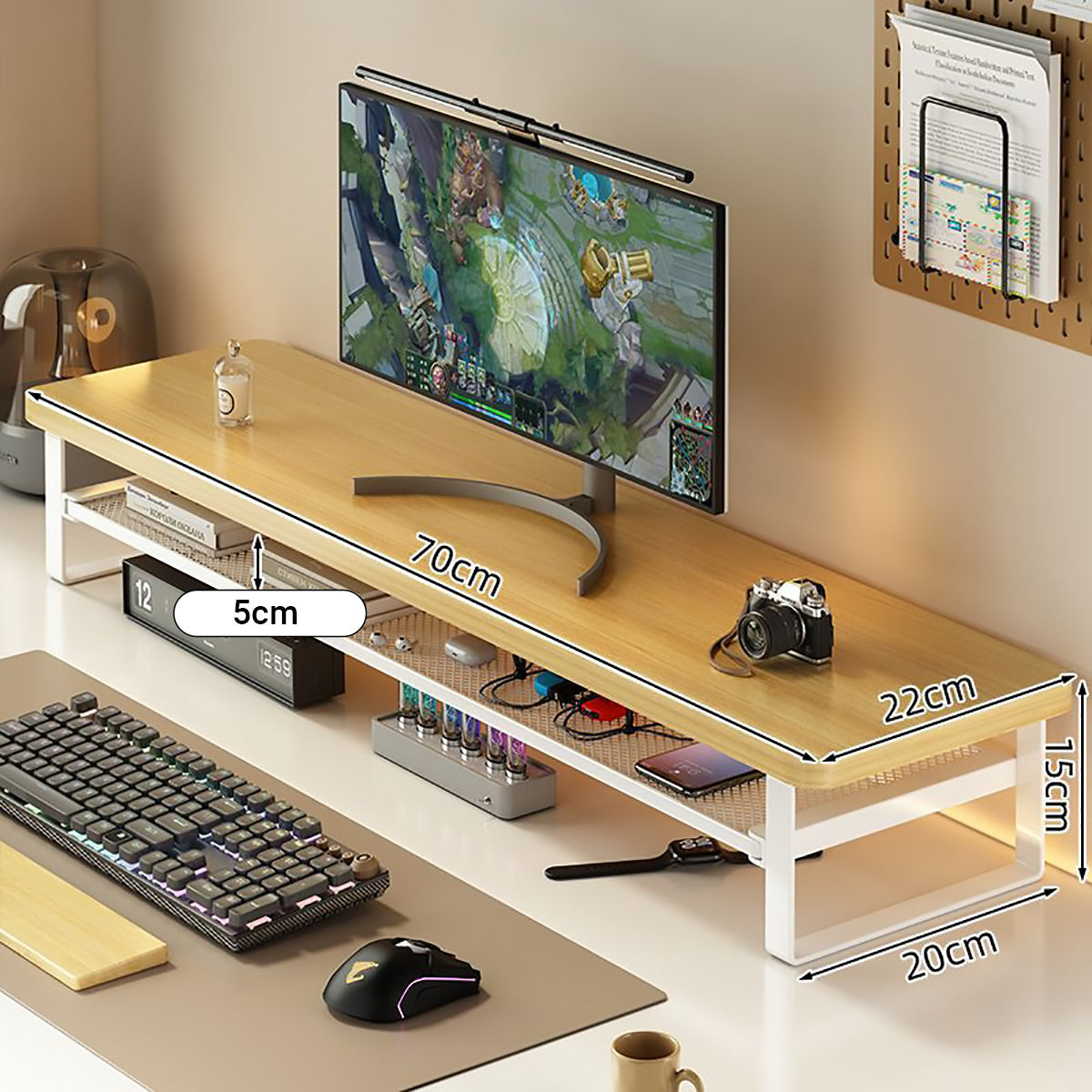 Monitor Riser Stand with Drawer for Home Office