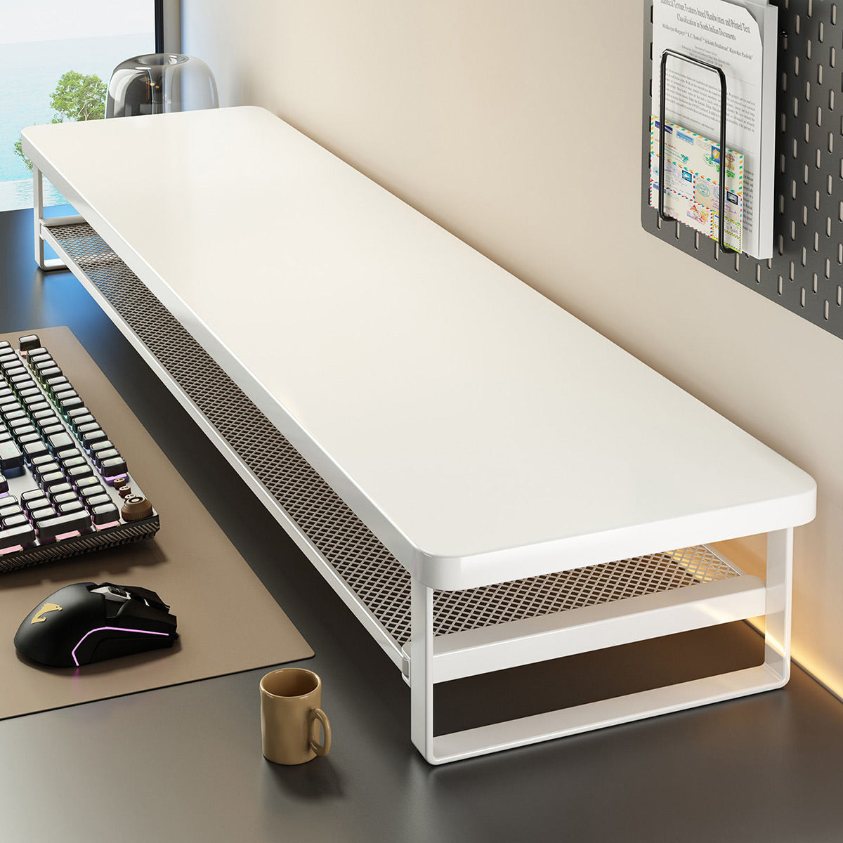 Monitor Riser Stand with Drawer for Home Office