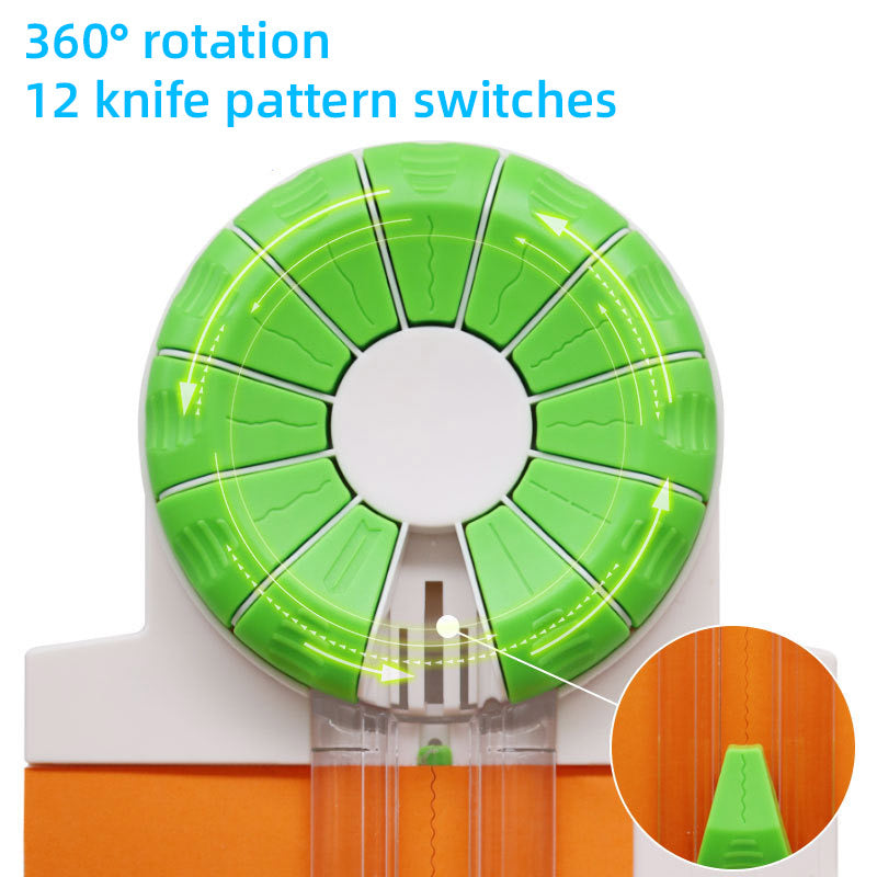 12-in-1 Manual Paper Cutter with 360° Rotating Head