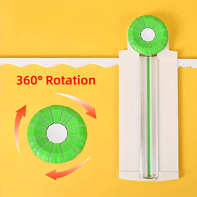 12-in-1 Manual Paper Cutter with 360° Rotating Head
