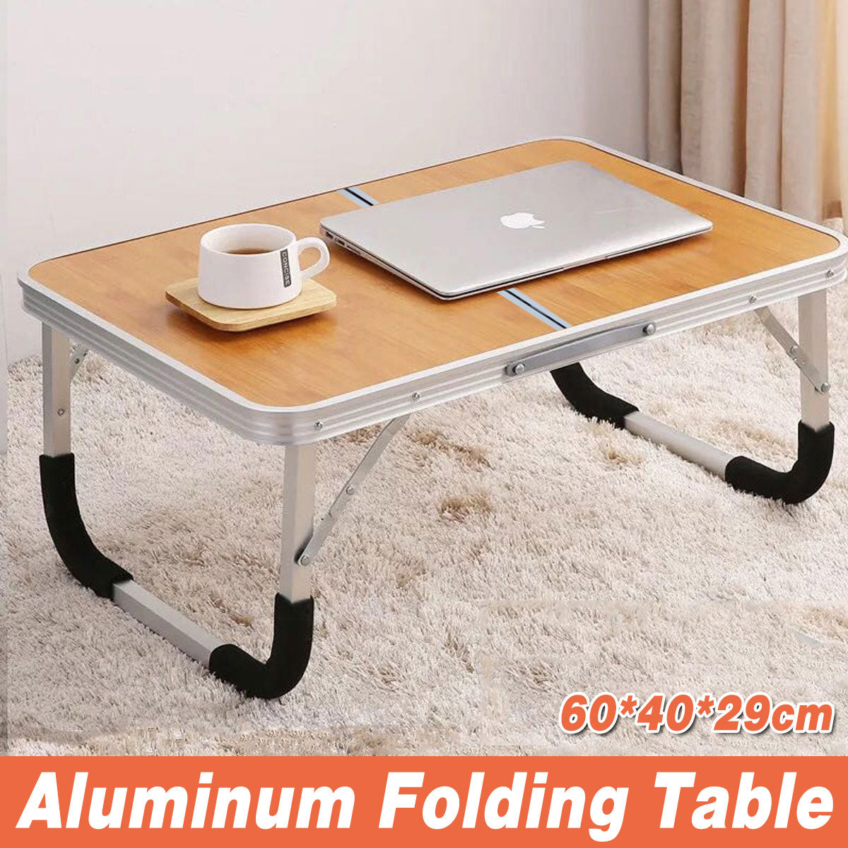 Aluminium Folding Laptop Table Portable Bed Desk with Stable Frame