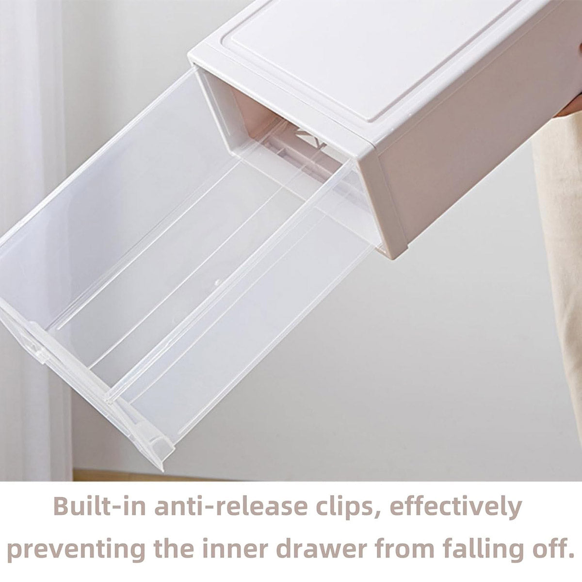 Transparent Stackable Drawer Storage Box for Shoes and Clothes
