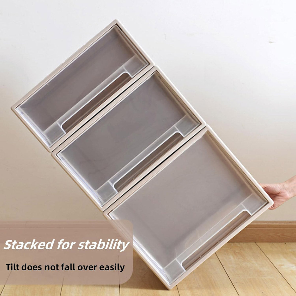 Transparent Stackable Drawer Storage Box for Shoes and Clothes