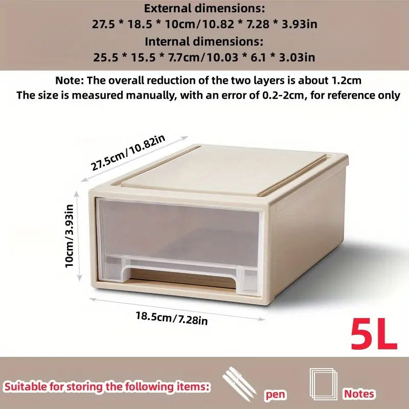 Transparent Stackable Drawer Storage Box for Shoes and Clothes