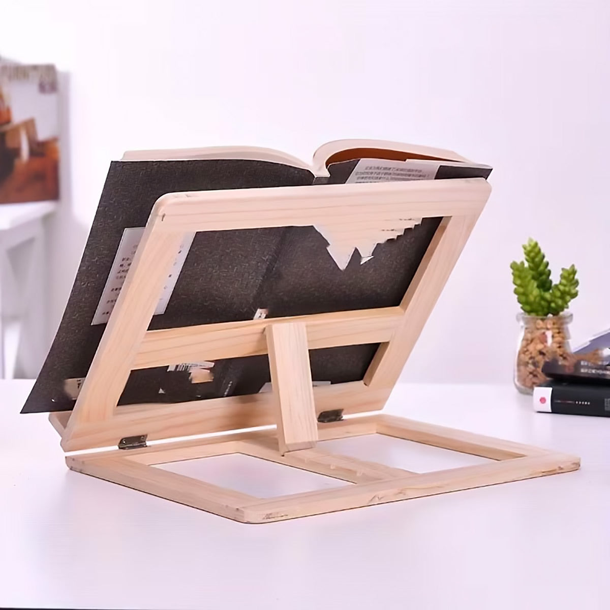 Wooden Adjustable Book Stand Foldable for Reading