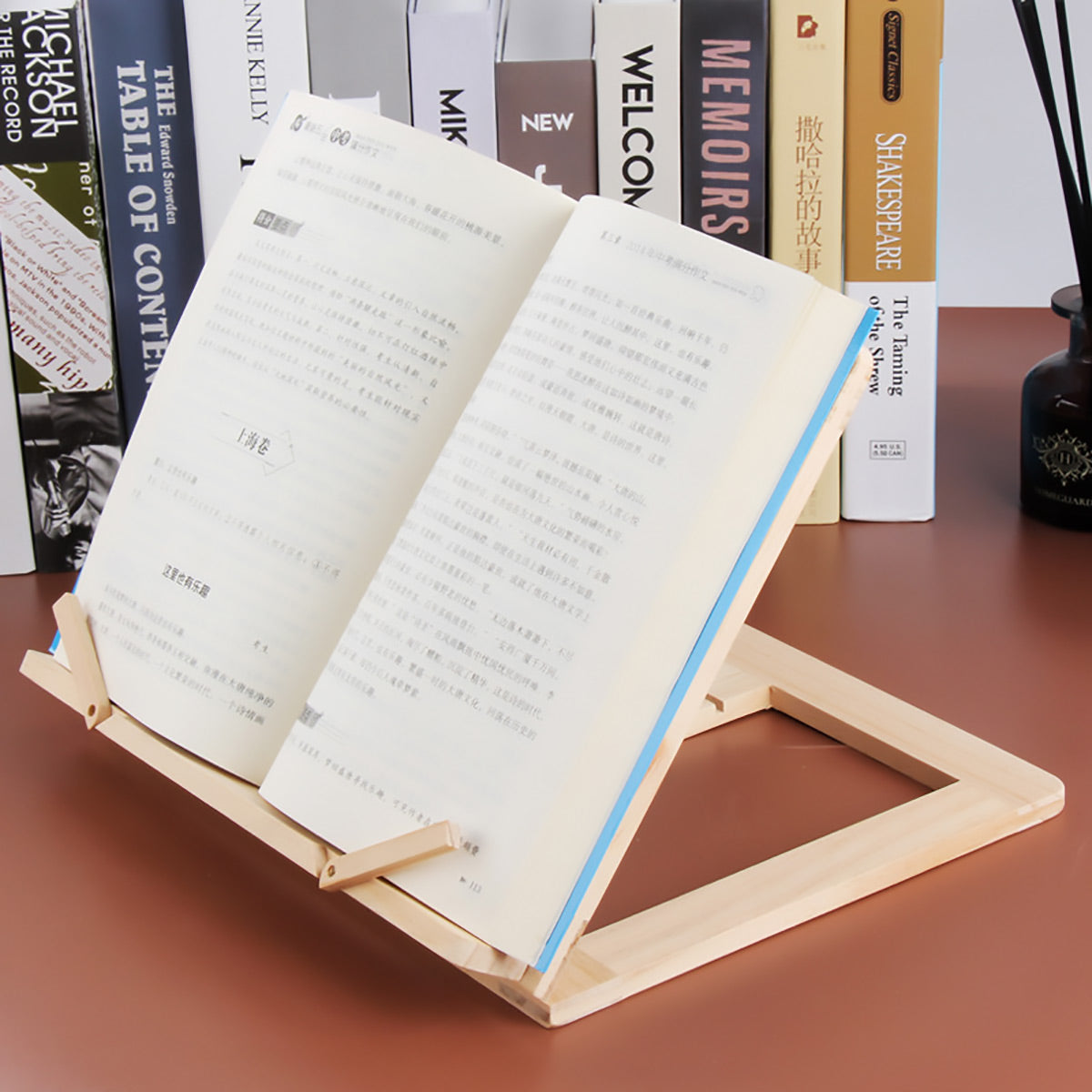 Wooden Adjustable Book Stand Foldable for Reading