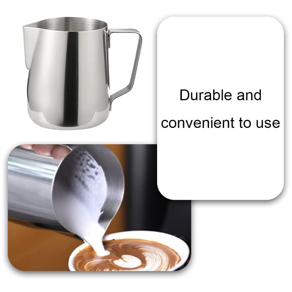 Stainless Steel Milk Frothing Pitcher Latte Art